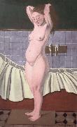 Felix Vallotton Woman combing her hair in the bathroom Sweden oil painting artist